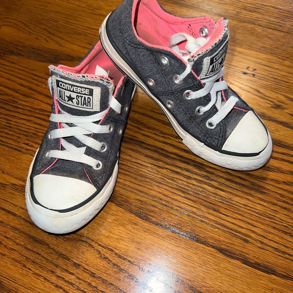 Converse Kids' Gray and Pink All Star Sneakers